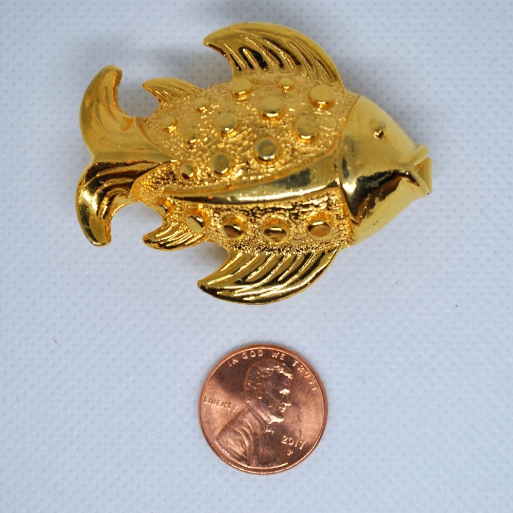 Vintage Jeanne Bouchever Gold Fish Belt Buckle